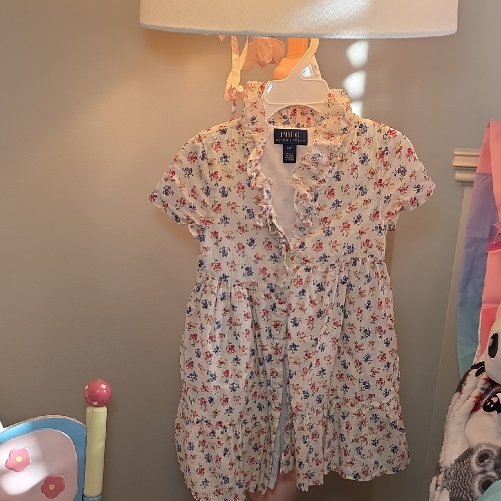Polo by Ralph Lauren Kids Dress - White with Red Floral